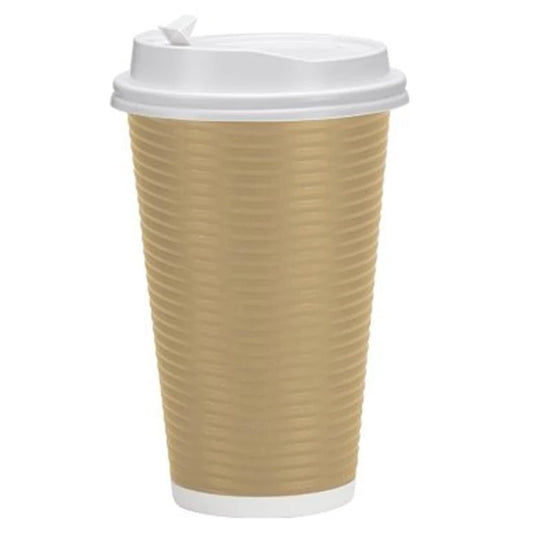 Paper Cup Hot Coffee Bean Pattern Hot Cold 16 oz