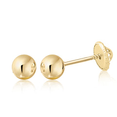 gold ball earrings screwback