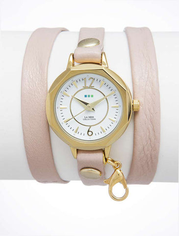 La Mer Collections Gold Del Mar Watch in Blush