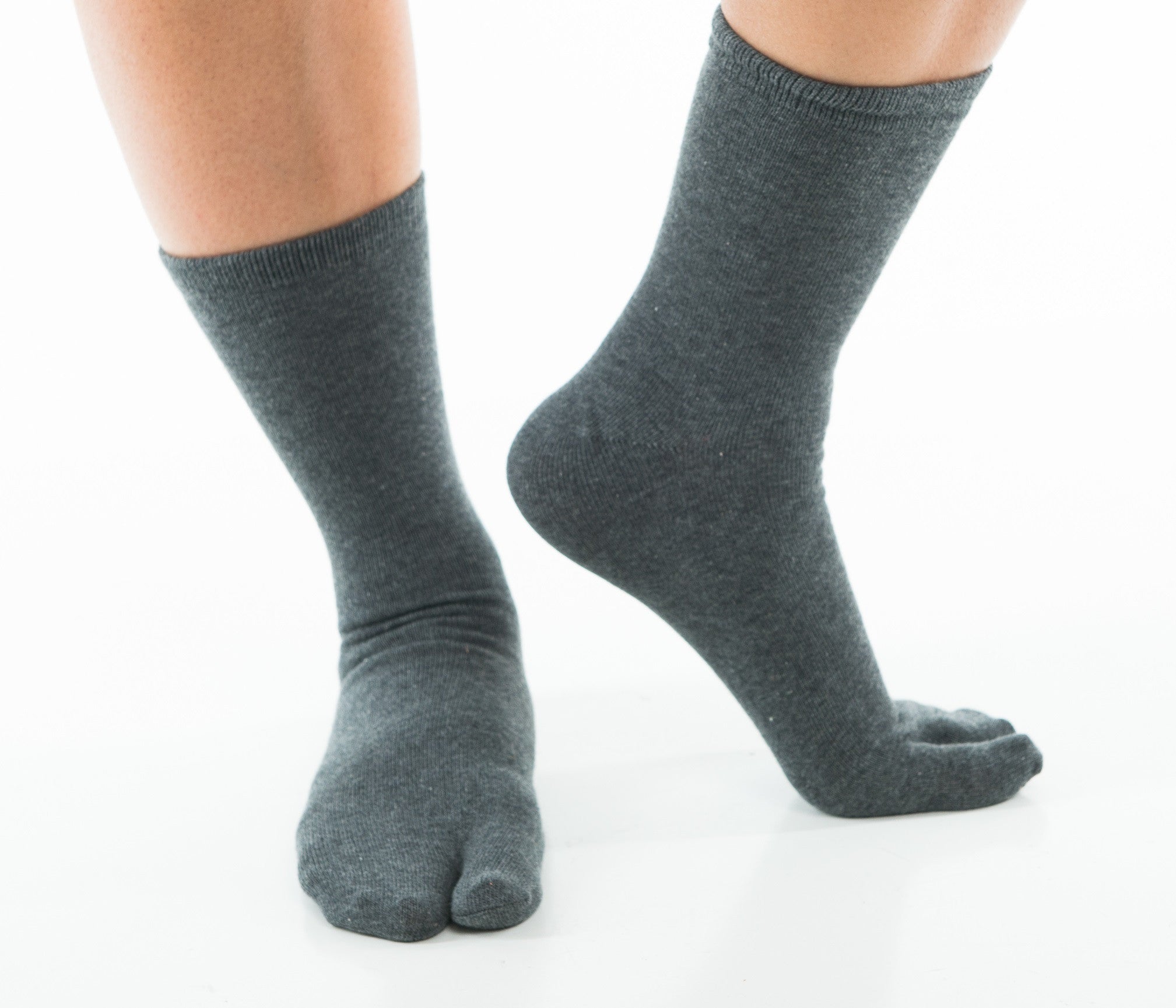 1 Pair - V-Toe Flip Flop Tabi Socks - Grey Solid – V-Toe Socks, Inc