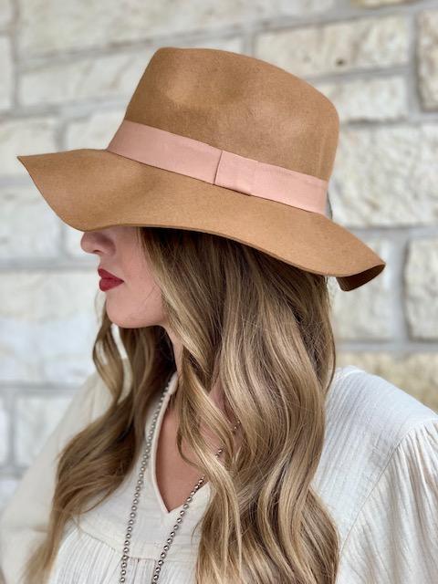 tan felt floppy hat