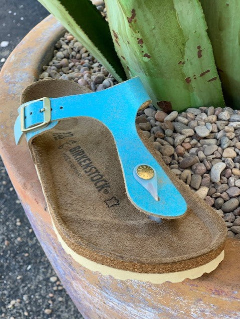 turquoise gizeh birkenstock