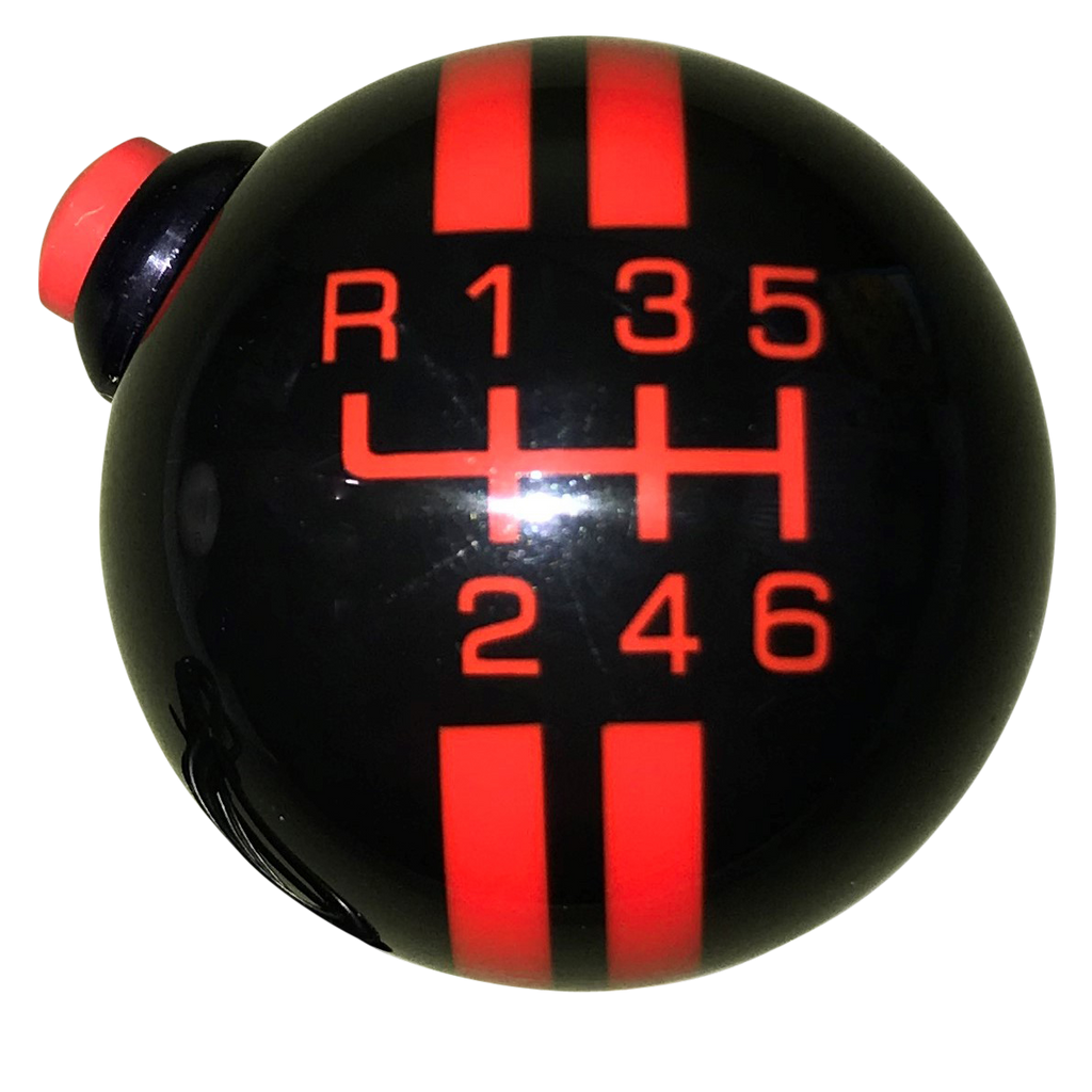 Qualifier Black With Red 6 Speed Reverse Up Left Shift Knob