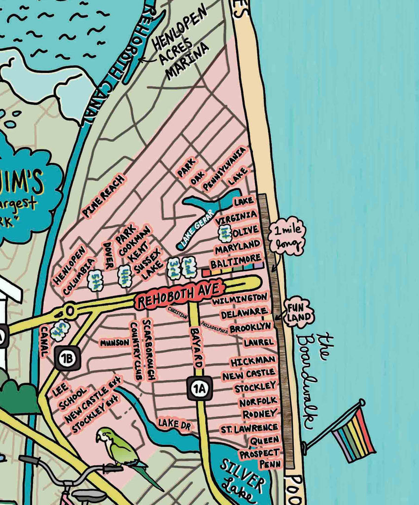 Map of Rehoboth Beach, Delaware Jessie husband