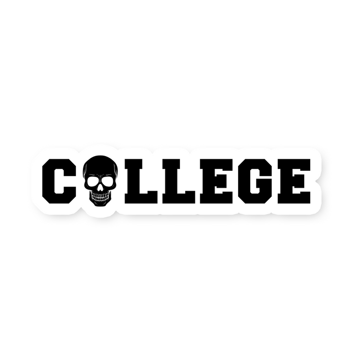 College Skull Sticker