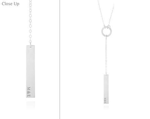 couples initial lariat necklace