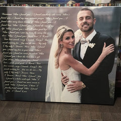 Wedding Photo Canvas With Lyrics - Canvas Vows Word Art