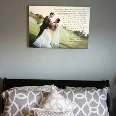 Wedding Photo With Lyrics - Canvas Vows Word Art