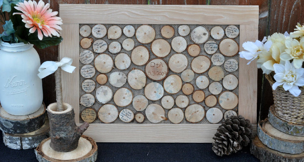 Wood Stump Wedding Guest Book