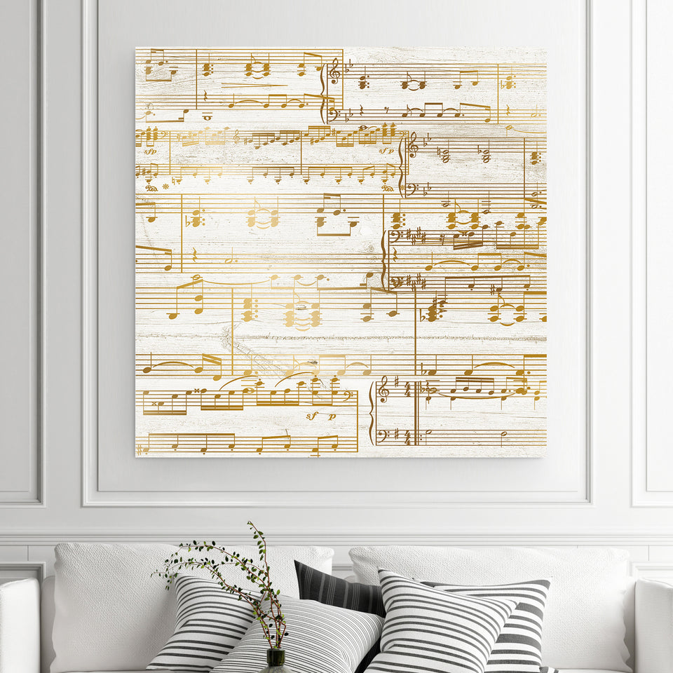 Gold Sheet Music Canvas | 50th Anniversary Gift