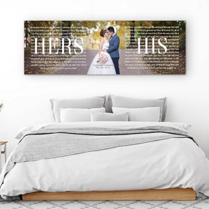 Personalized His And Hers Wall Art Canvas Vows