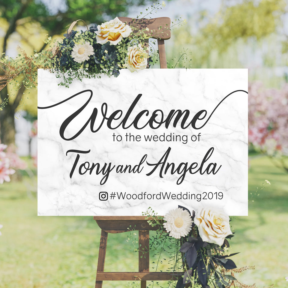 Wedding Welcome Sign - Marble Edition