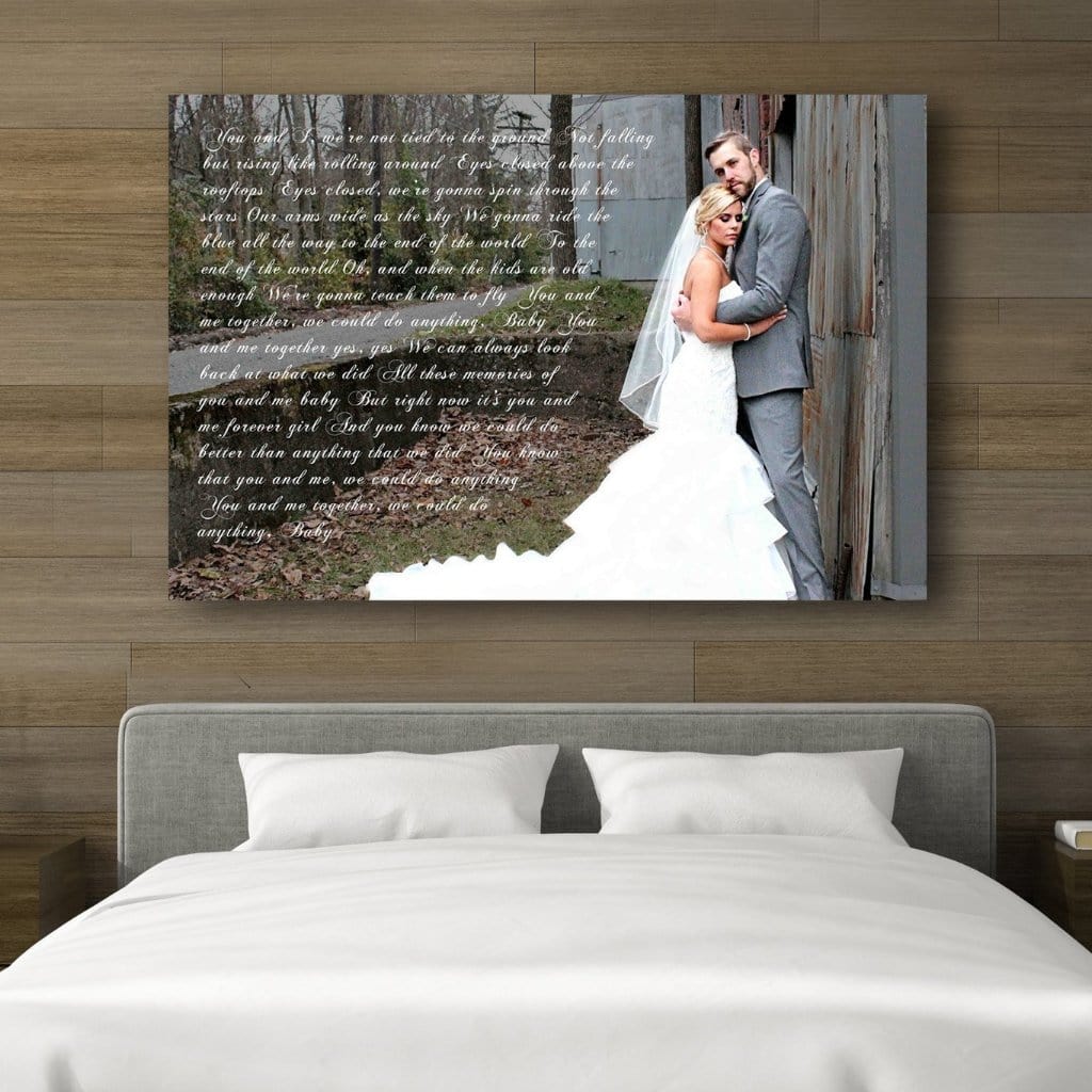 First Wedding Anniversary Gift Your Wedding Vows On Canvas