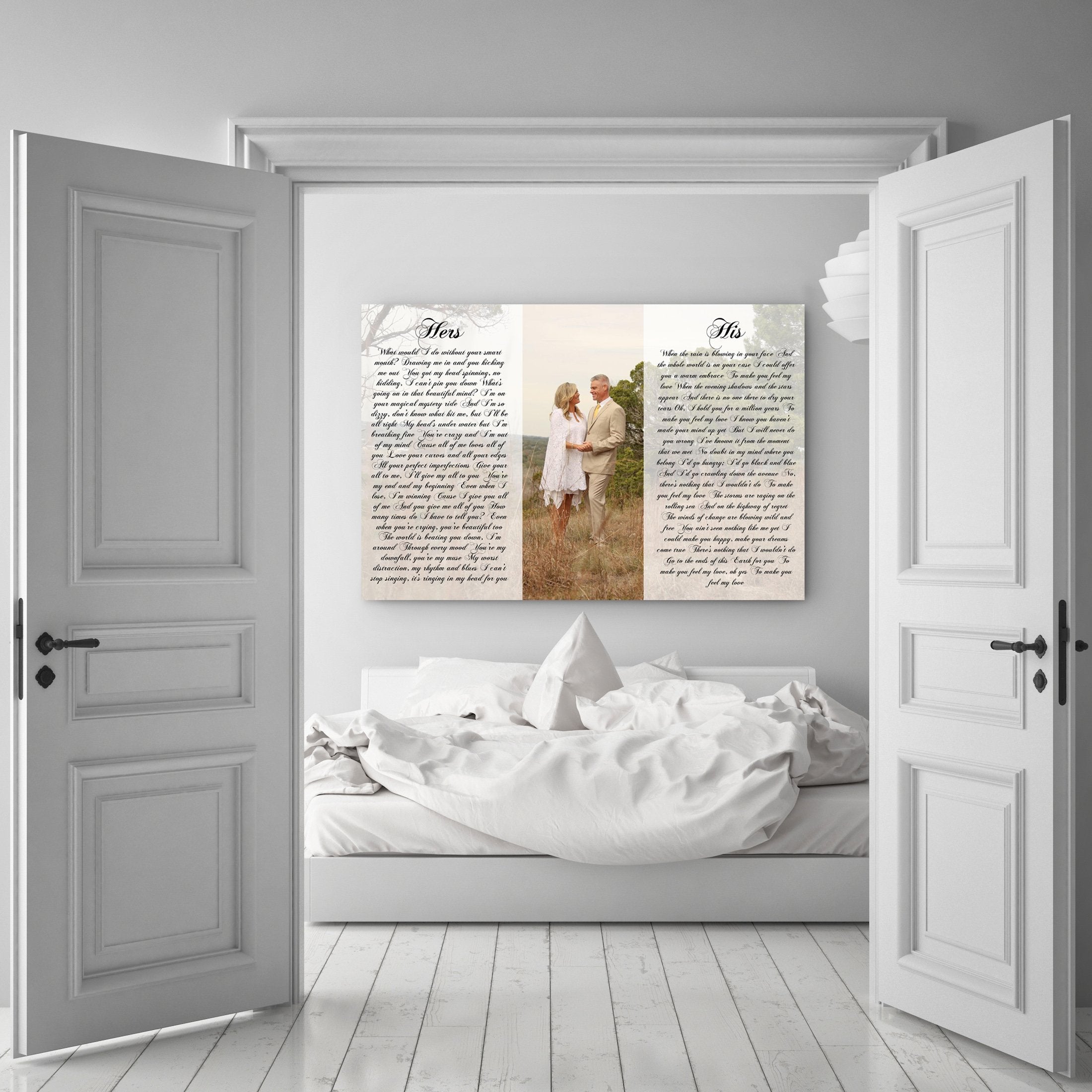 Personalized His And Hers Wall Art Canvas Vows