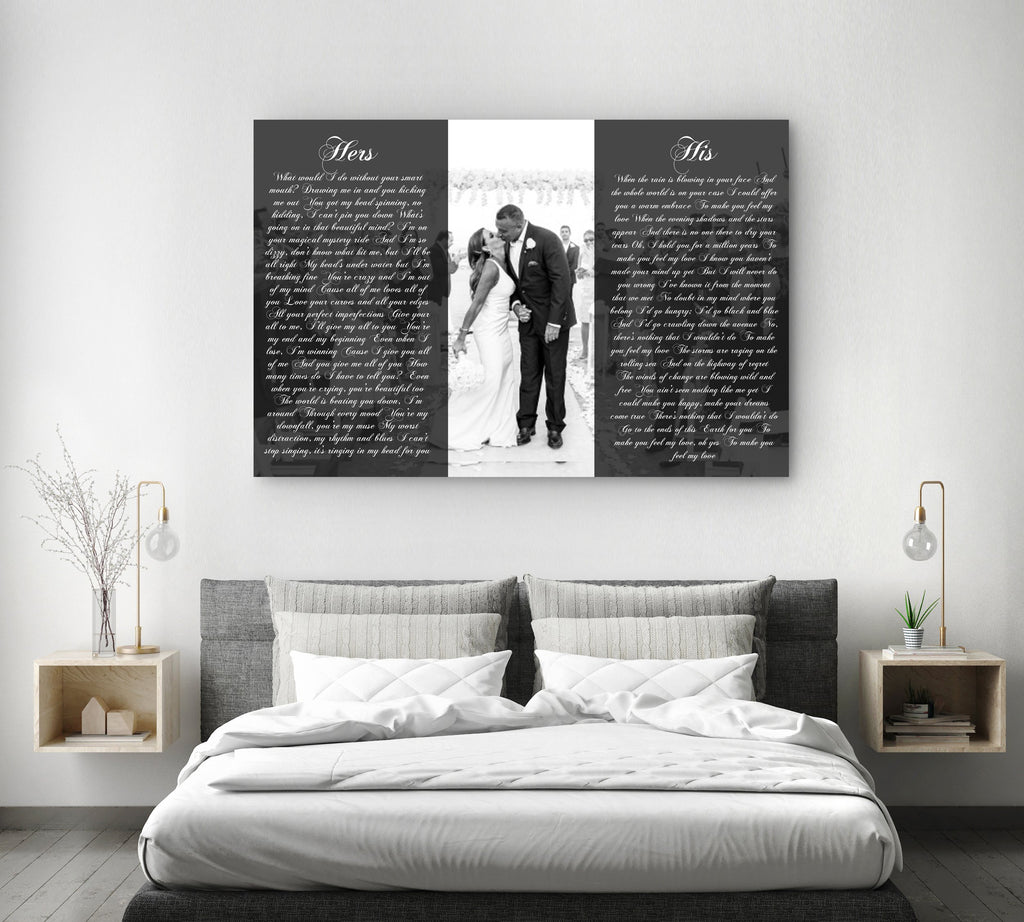 Personalized His And Hers Wall Art Canvas Vows 5757