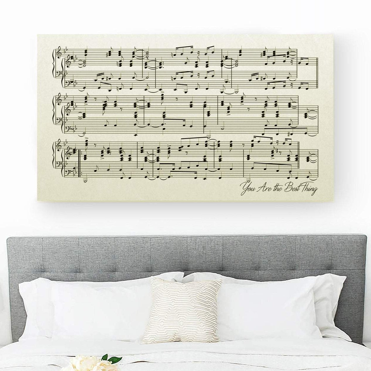 Ivory Sheet Music Art - 14th Anniversary Gift - Canvas Vows product image