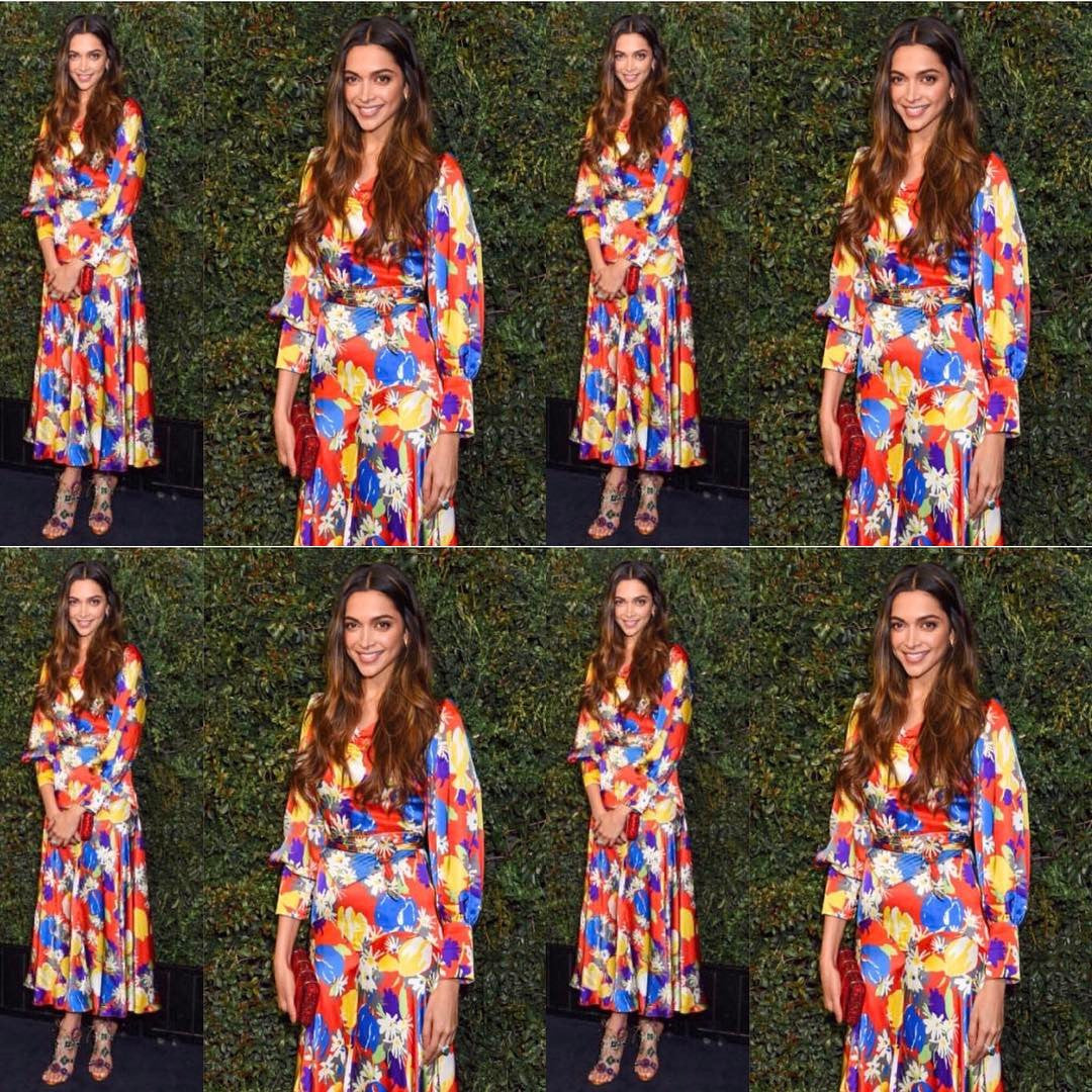 Deepika Padukon attended the Chanel Pre-Oscar dinner Duro Olowu multicolor Printed Dress