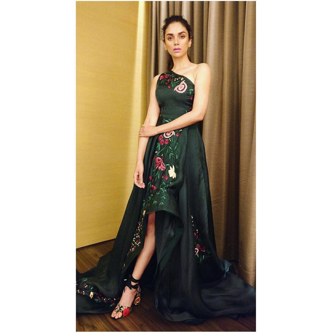 Aditi Rao Hydari attended the Ritz Style Awards on Sunday evening in a one-shouldered Sriya Som gown