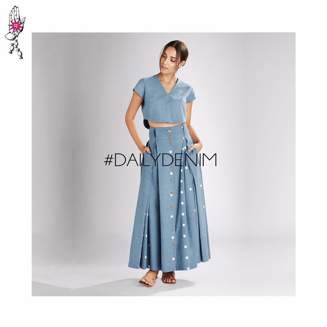 Alia Bhatt in Designer denim dress from house of masaba