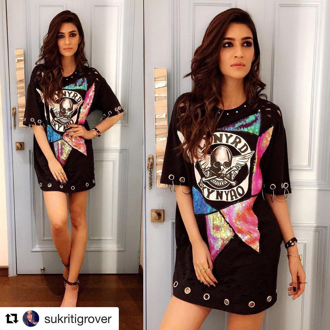 Kirti Sanon Looked Chic & Classy In This T-Shirt Dress From Purple Paisley 