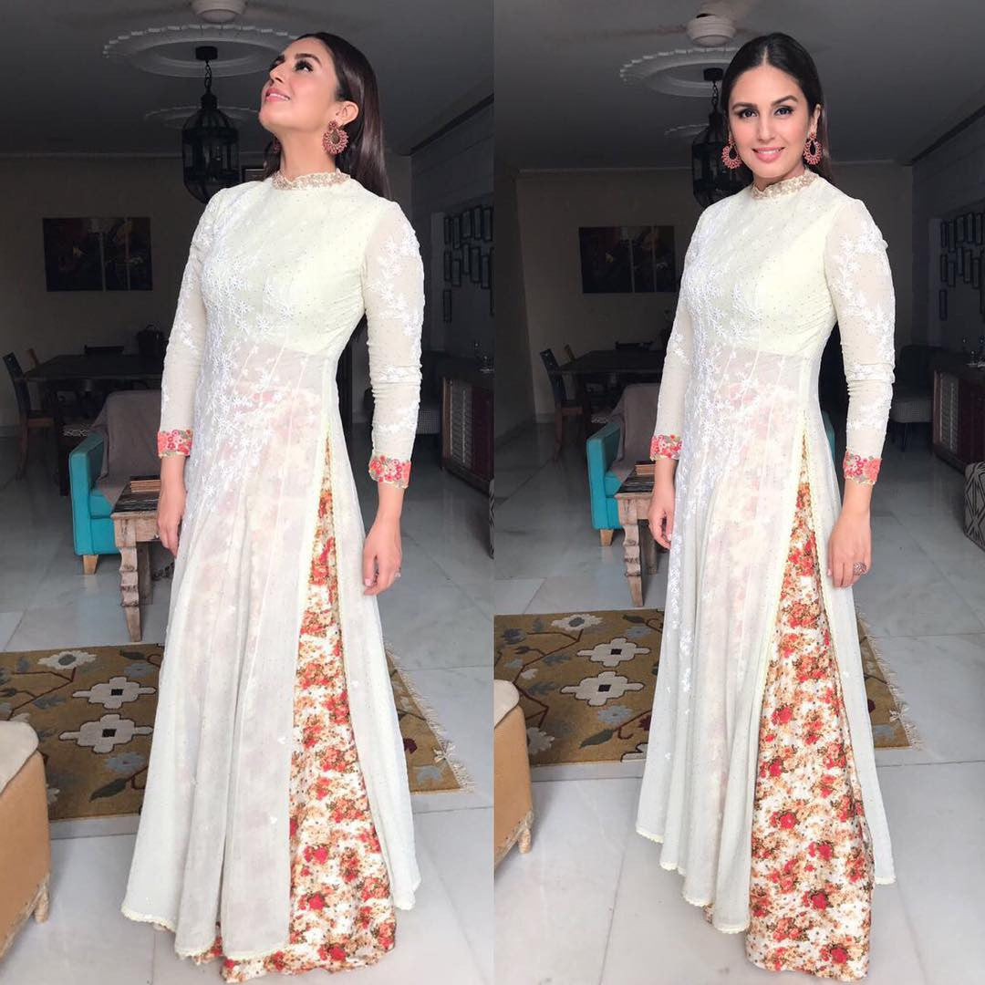 Huma Qureshi Looked Pretty In White Chikankari Kurta  Team Up With Palazzo