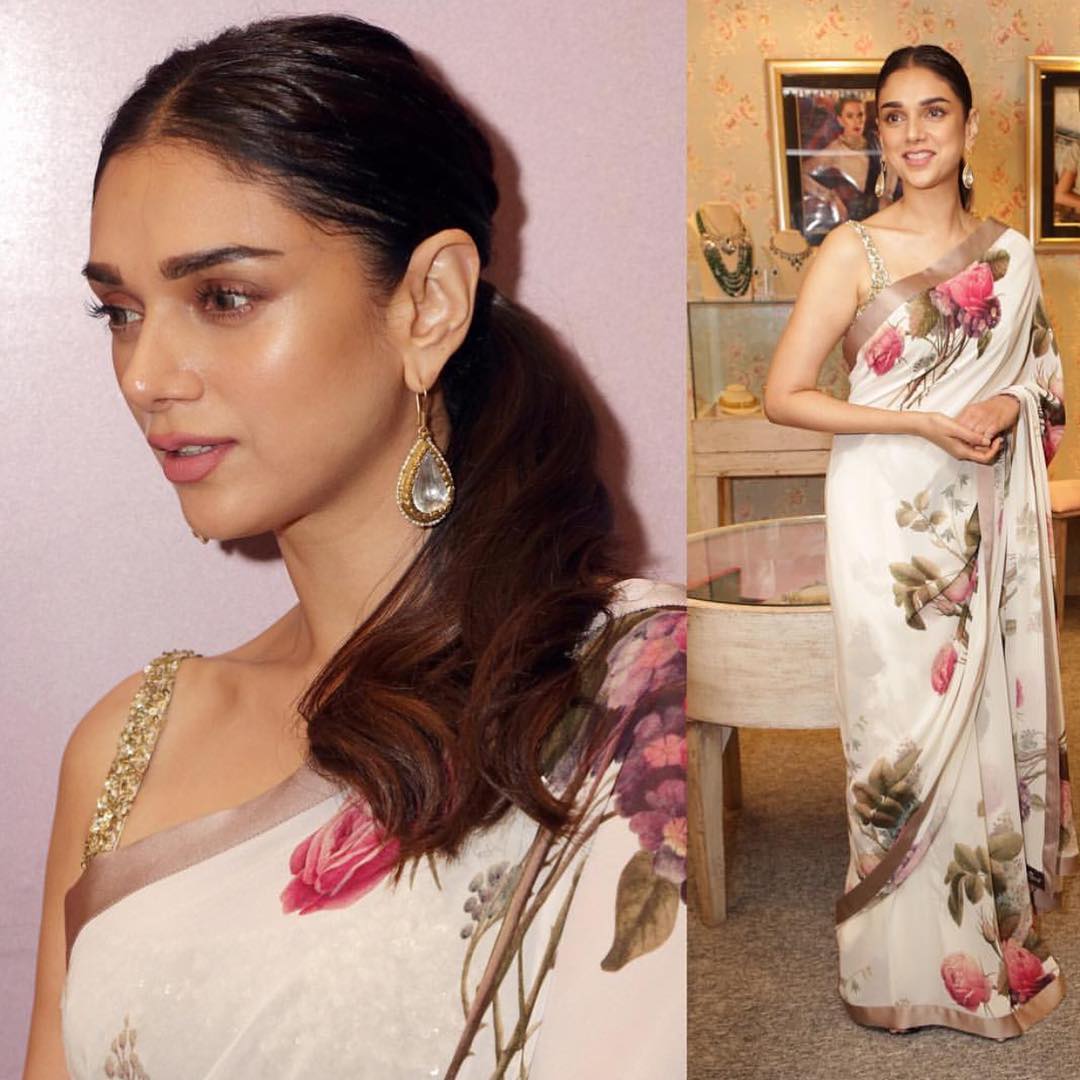 Aditi Rao Hydari Looked Traditional in Floral Print Sabyasachi Saree