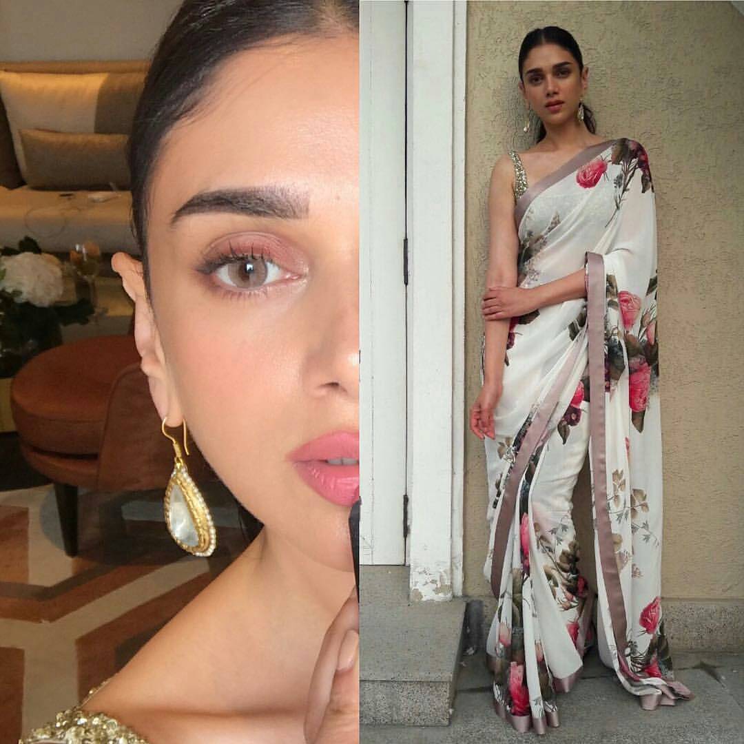 Aditi Rao Hydari Looked Traditional in Floral Print Sabyasachi Saree