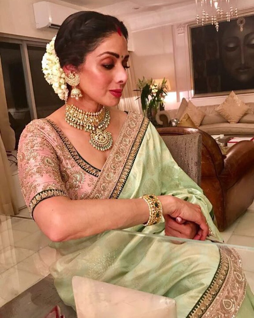 Sridevi Looked Like A Complete Vision in Designer Silk Sarees By Sabyasachi