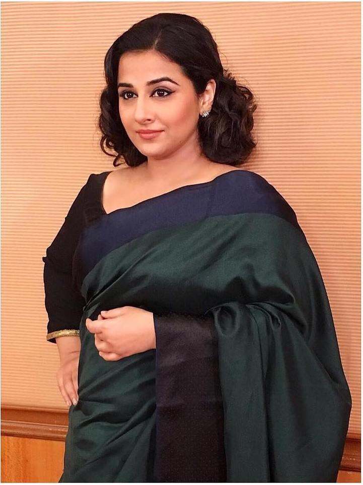 Vidya Balan in Color Block Cotton Saree By Raw Mango