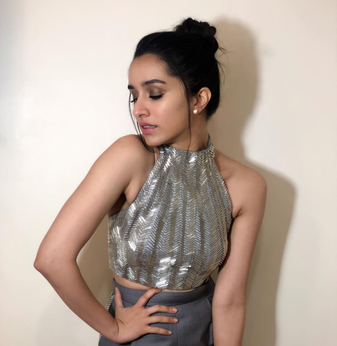 Shraddha Kapoor in Amit Aggarwal's molded top paired with a classic tailored pant