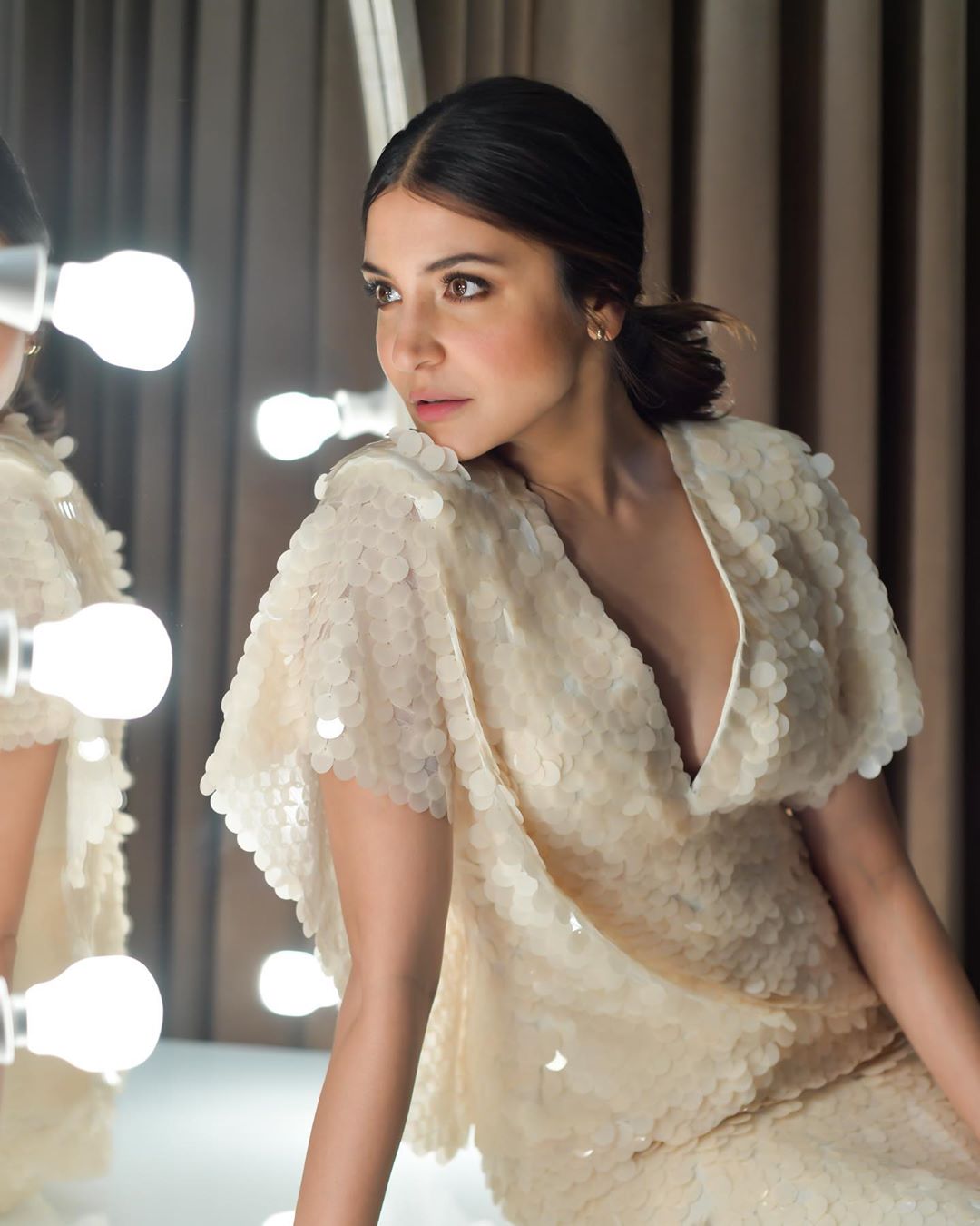 Anushka Sharma in a White Sequined Dress
