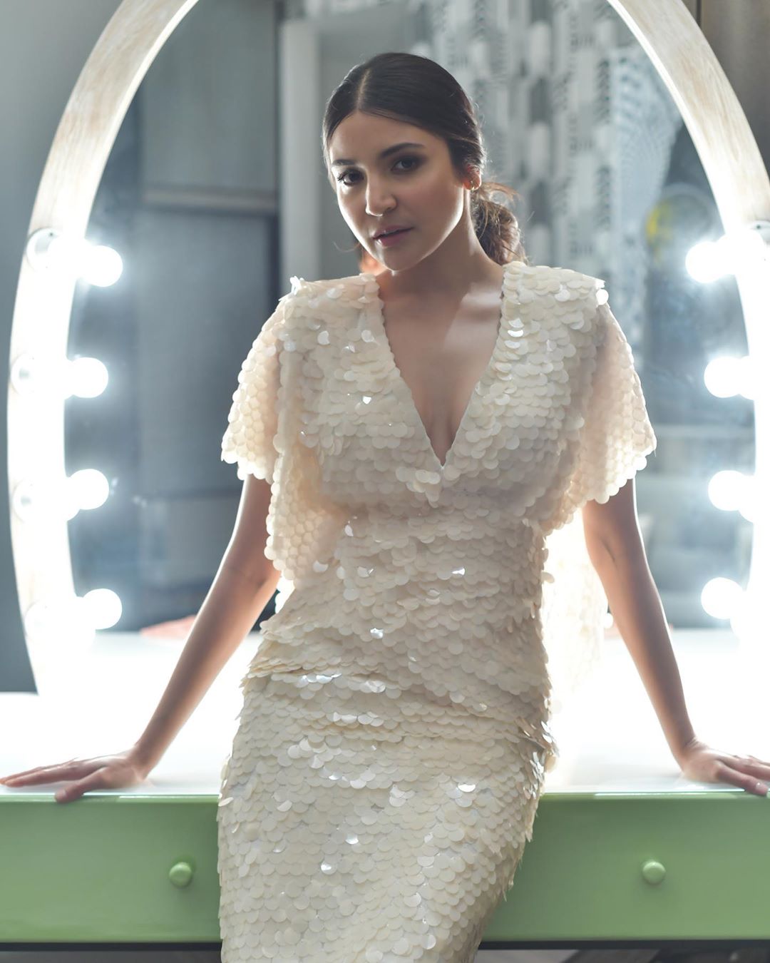 Anushka Sharma in a White Sequined Dress