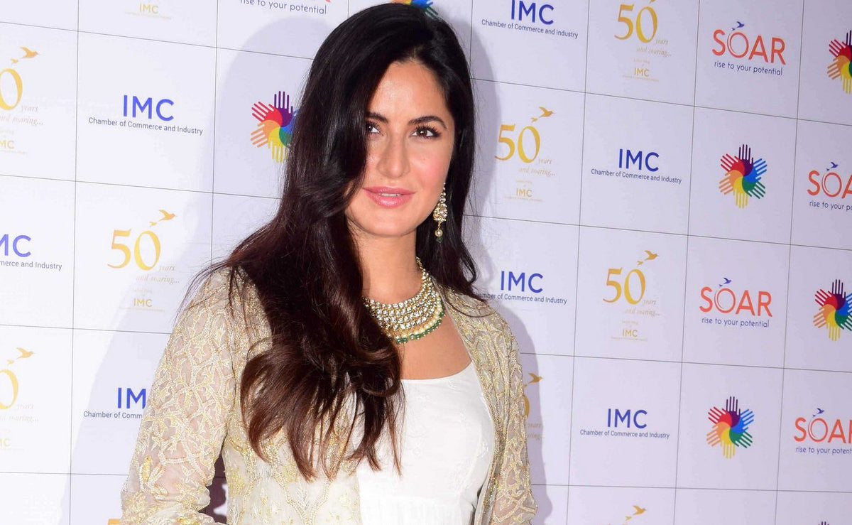 Katrina looked beautiful in Anita Dongre's Designer white maxi dress with cape 