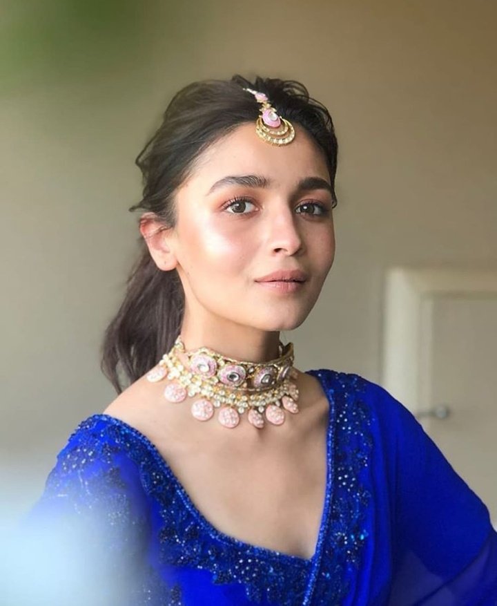 Alia Bhatt in Blue Saree