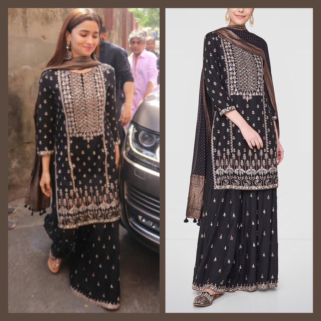 black chikankari anarkali