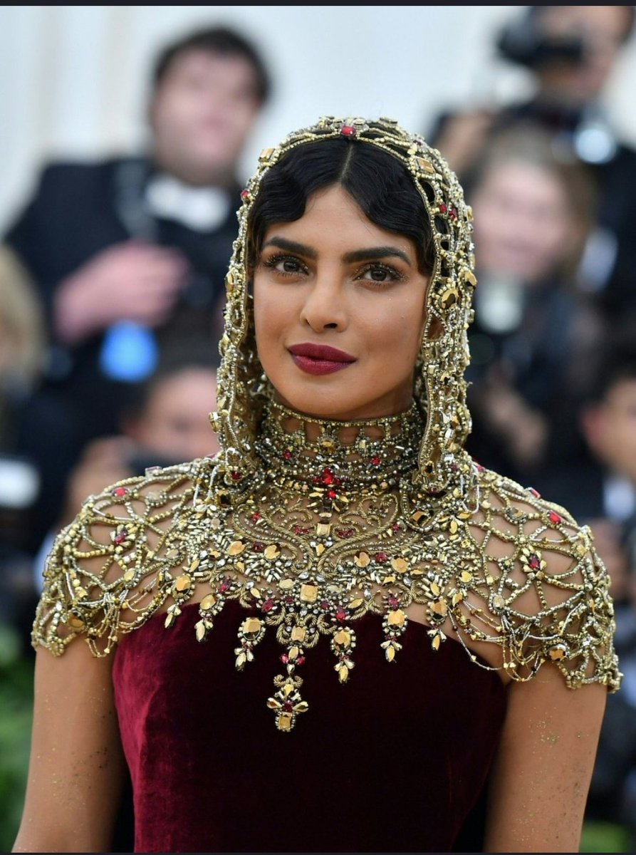 Priyanka Chopra in Ralph Lauren's Velvet Gown at Met Gala 2018