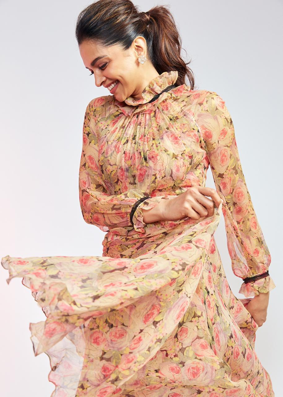 Deepika Padukone in Floral Printed Maxi Dress