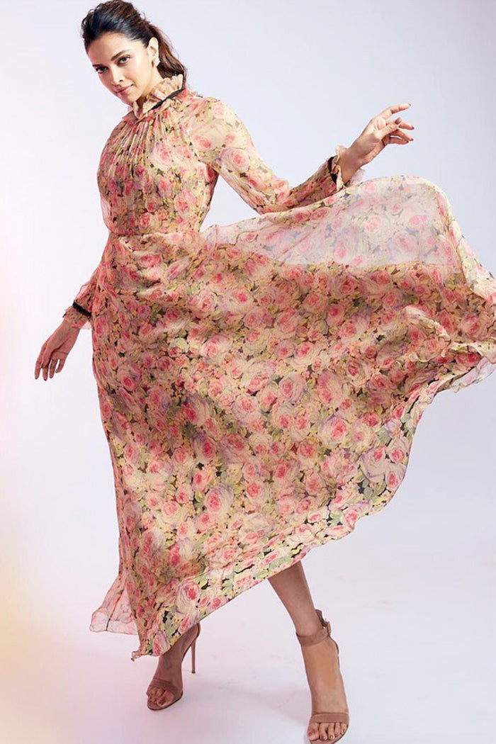 Deepika Padukone in Floral Printed Maxi Dress