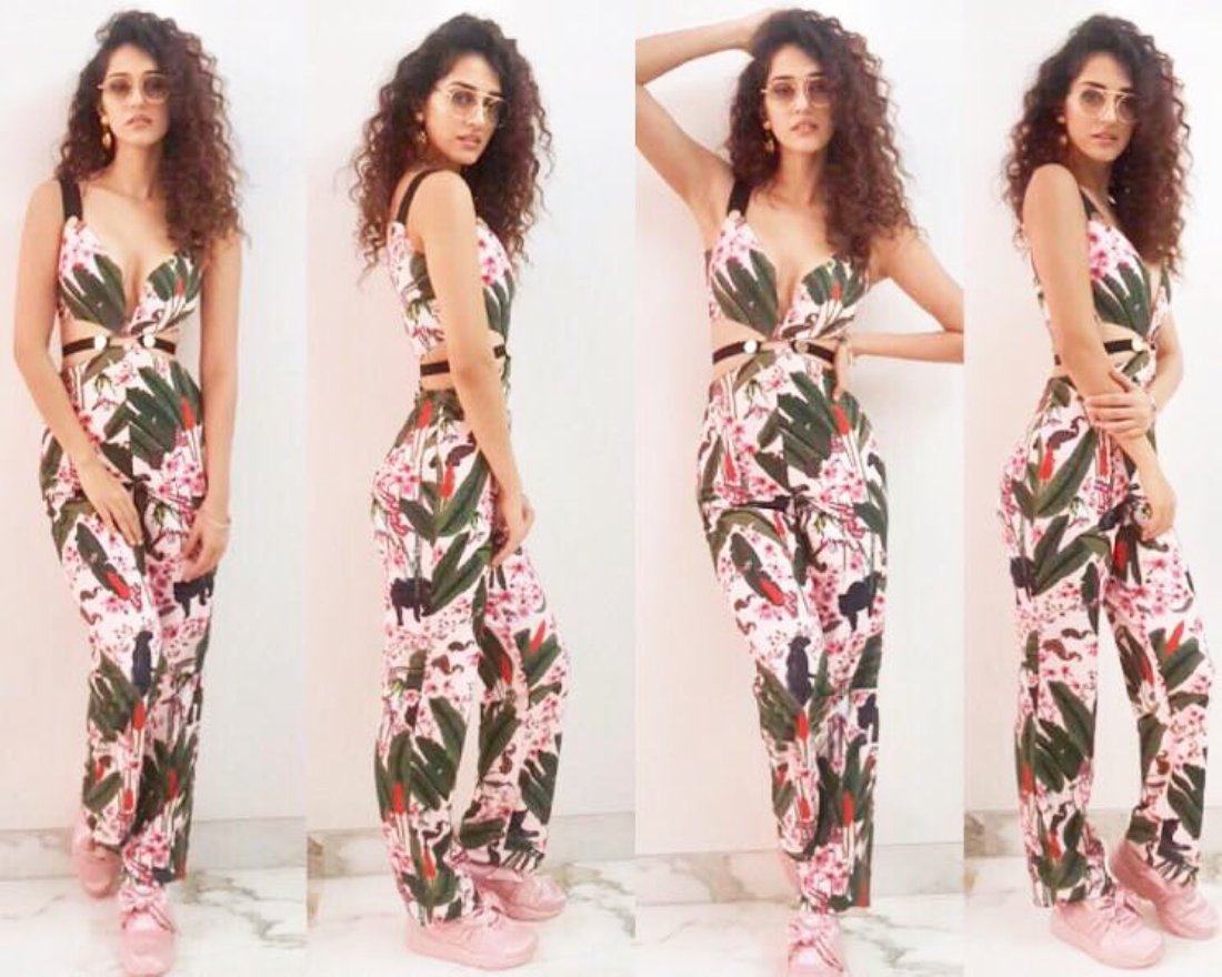 Beautiful Disha Patani In Printed Jumpsuit At The Sneakers Club Event