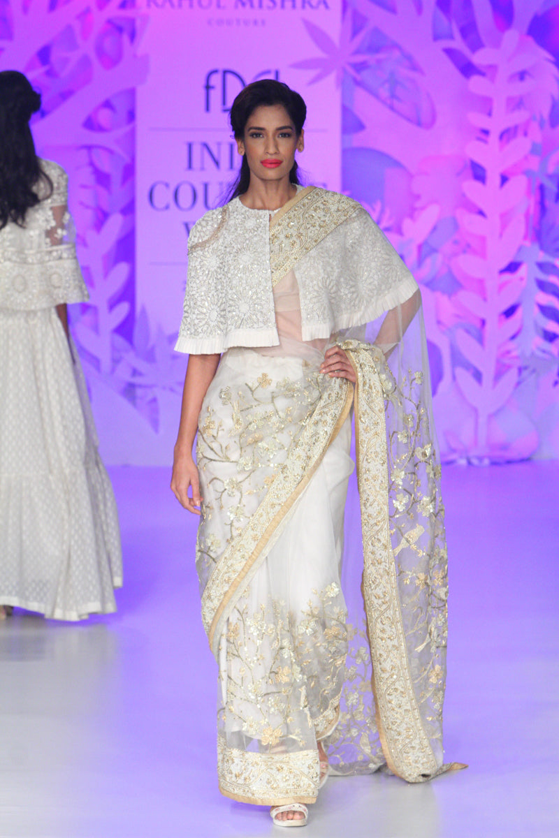 Front Open Cape With Saree 