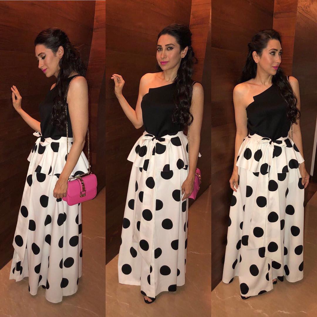 Weekend Look: Karisma Kapoor In Monochrome Polkas And It’s Bloody Awesome