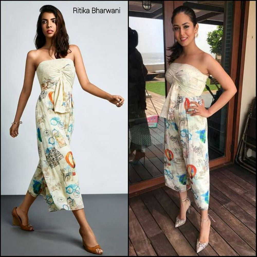 Mira Kapoor Looked Pretty In Ritika Bharwani’s Strapless Jumpsuit