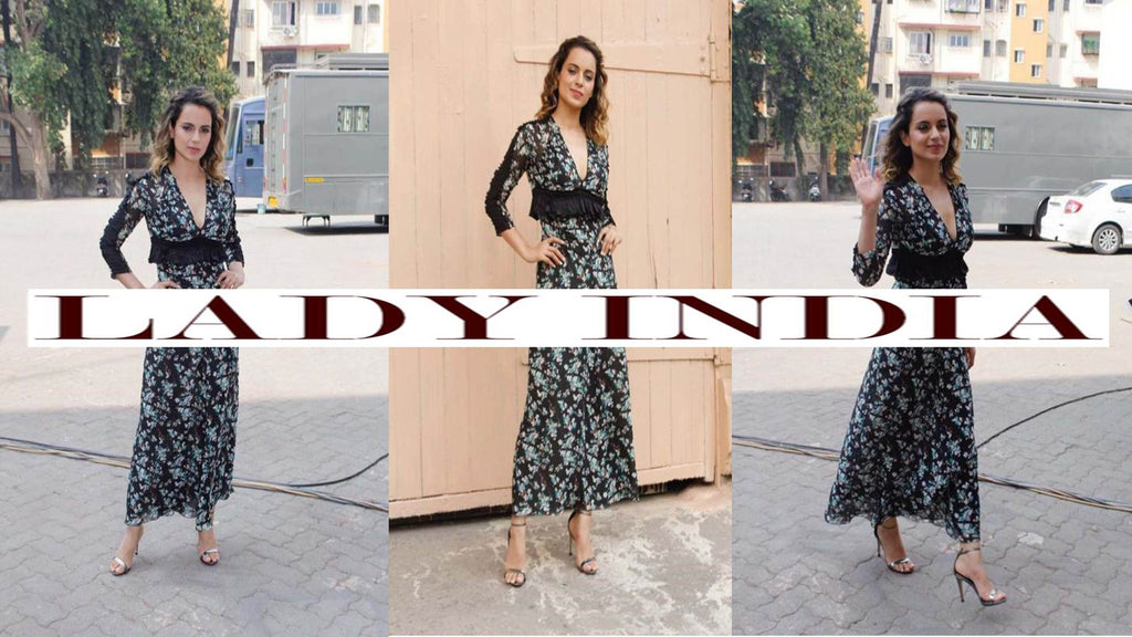 Kangana Ranaut in Dior printed maxi dress at RANGOON Movie Promotion