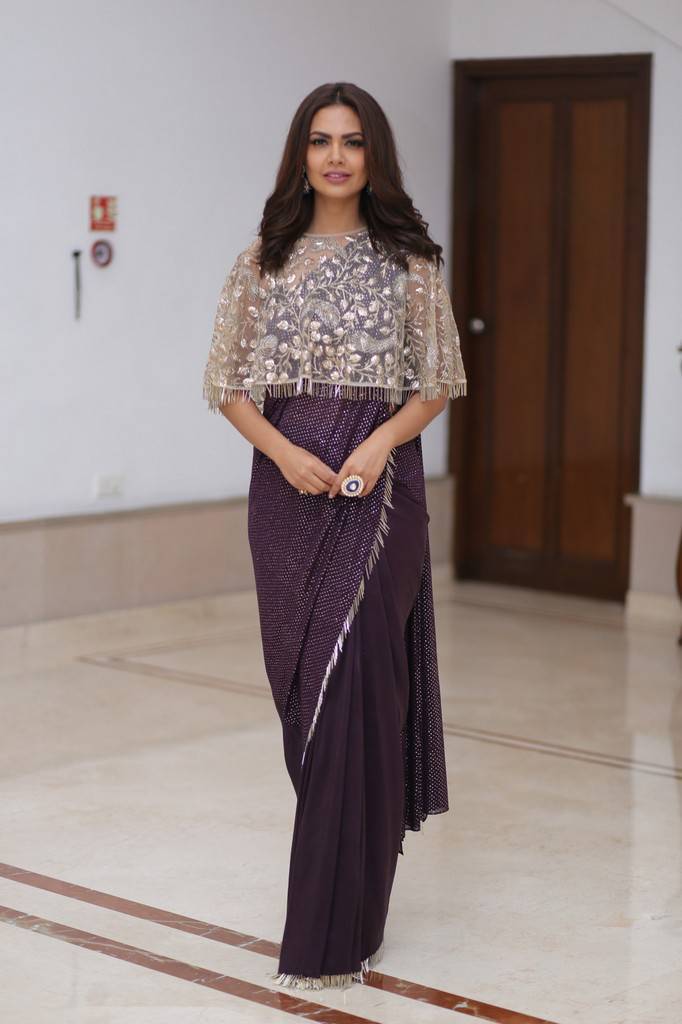 Saree With Cape Blouse 
