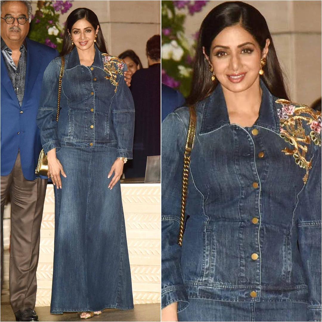 We Have Our Heart Set On Sridevi’s Seriously Cool Denim Maxi Skirt