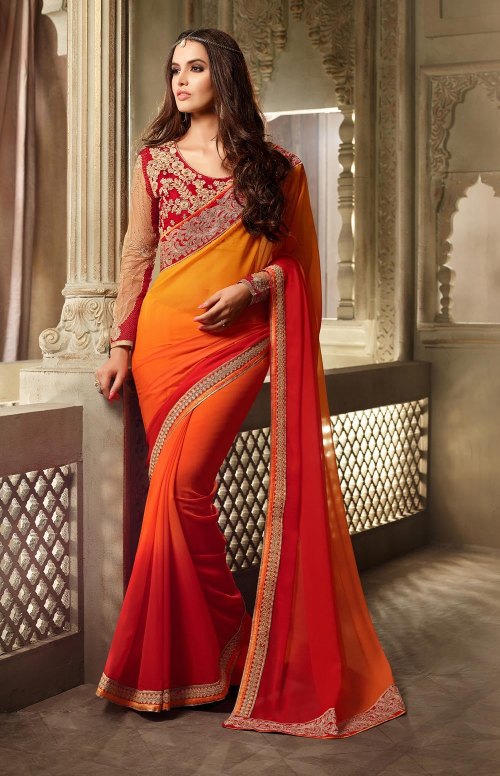 georgette-saree-blouse-designs