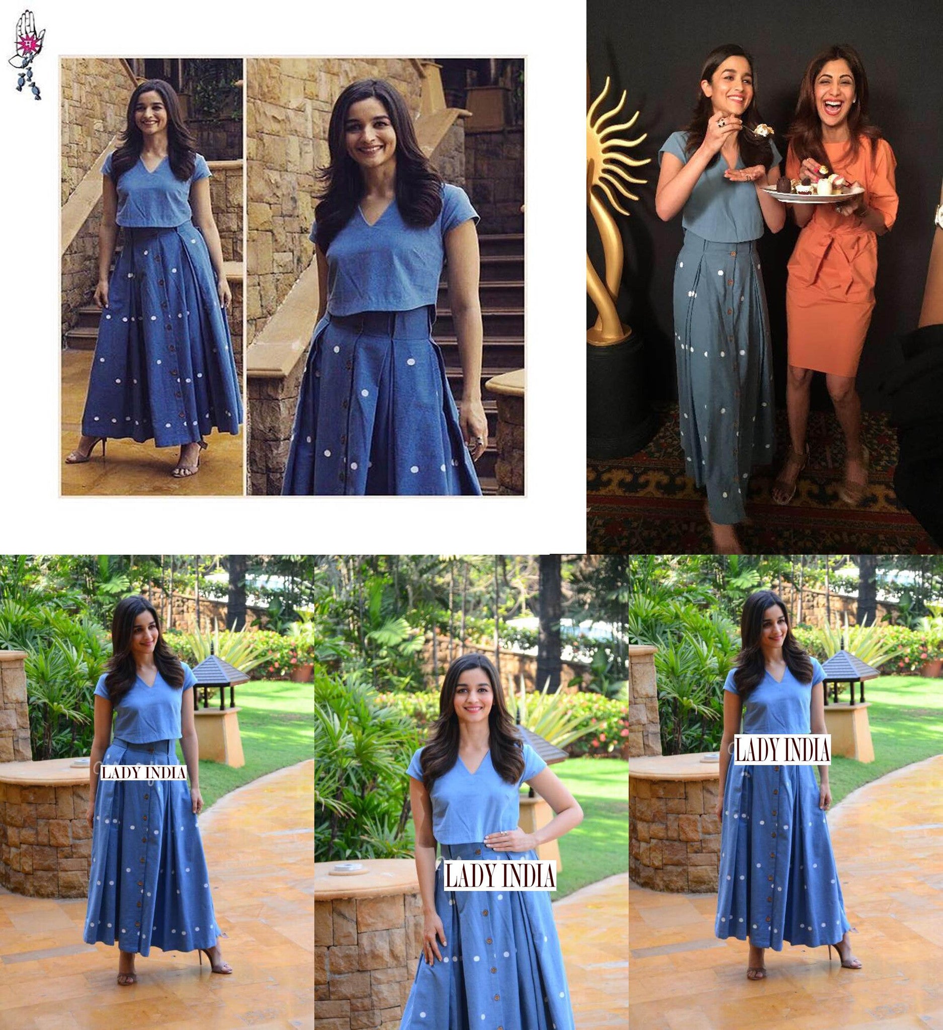 Alia Bhatt in Designer denim dress from house of masaba