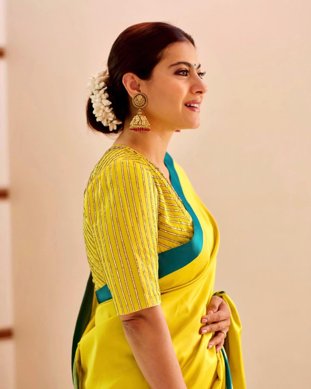 kajol-in-yellow-color-silk-saree