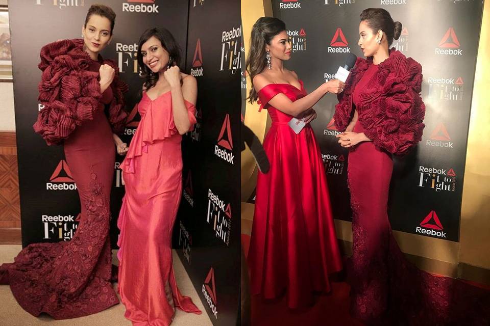 Kangana Ranaut in Tony Ward’s Maroon Gown at Reebok Fit To Fight Awards
