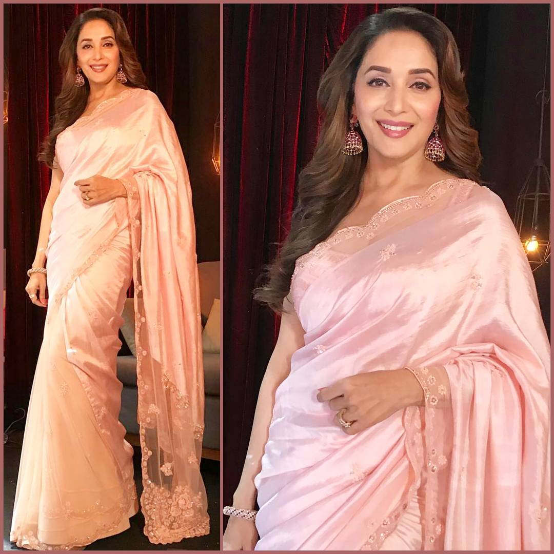 We’re Totally Stealing Madhuri Dixit’s Jade By Monica And Karisma Saree For The Wedding Season Ahead